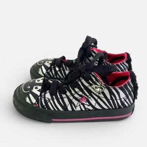 Converse One Star Zebra Print Pink Glitter Stars Baby Grunge Low Sneakers Sz 6